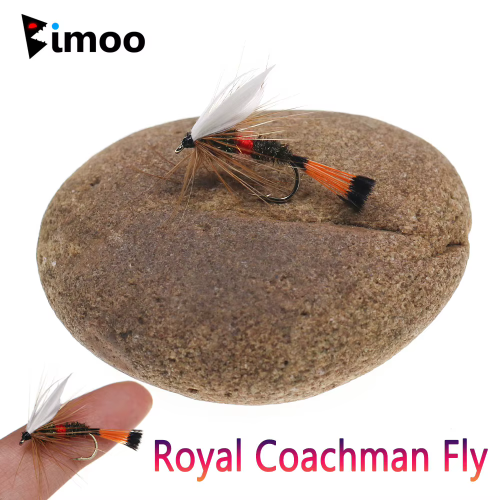 Moscas secas Bimoo Royal Coachman Wulff Drake Wing – Cebo trucha pavo real - imagen 3