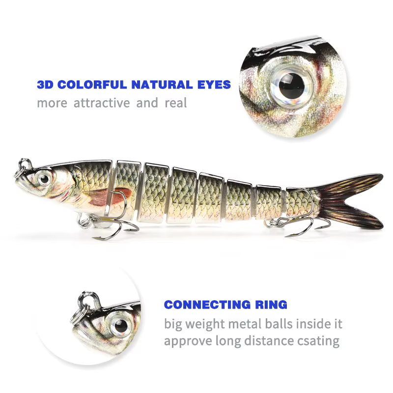 Crankbait articulado wobbler hundimiento 100-135mm 8 segmentos - imagen 2