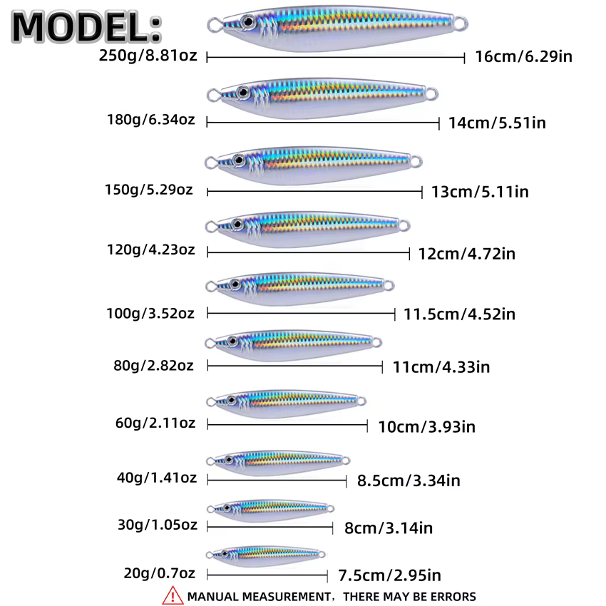 Jig metálico S hundimiento rápido — luminoso para jigging profundo - imagen 4
