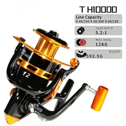 Carrete giratorio con marco de fibra de carbono y manivela plegable