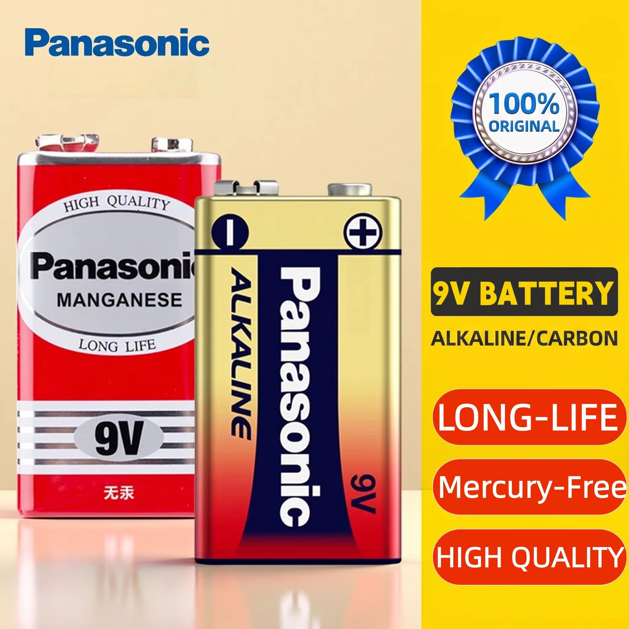 Pila 9V Panasonic alcalina de carbono cuadrada para alarmas - imagen 4