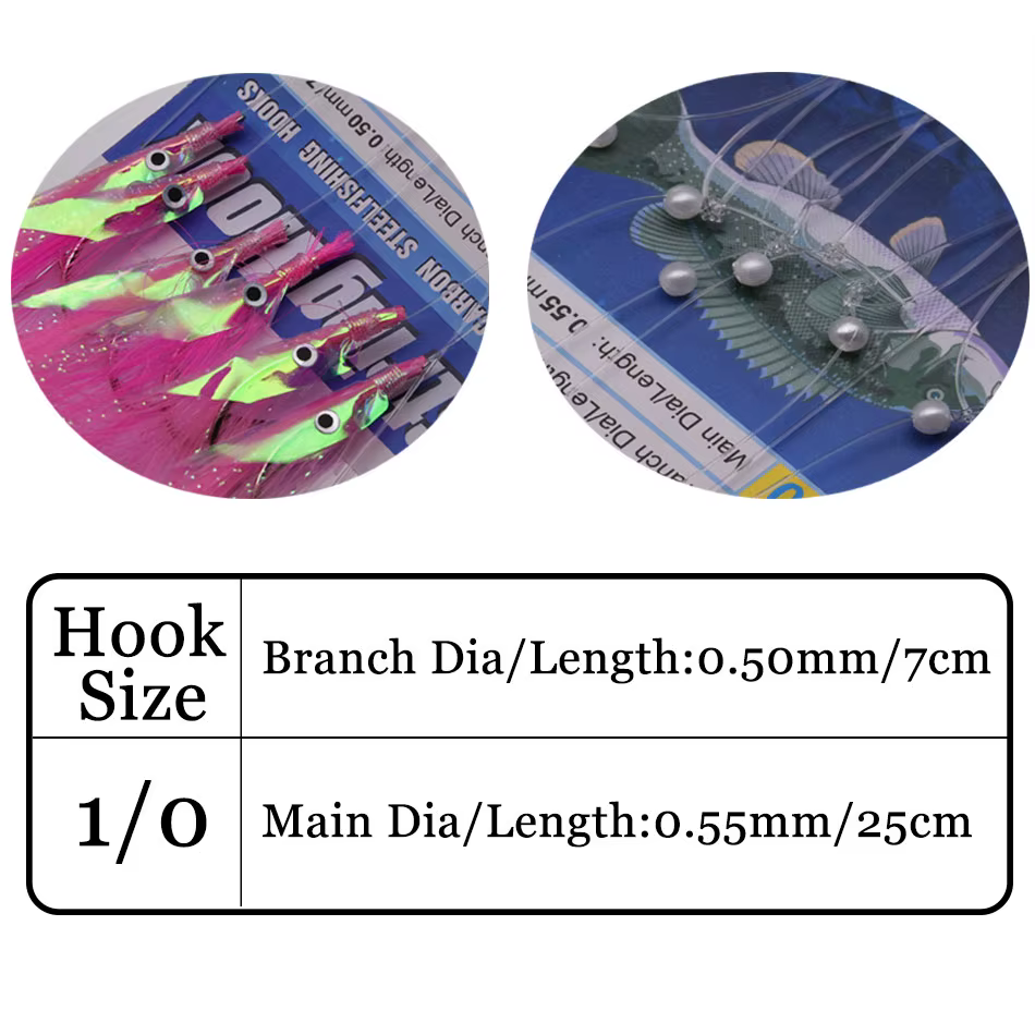 JYJ Sabiki Pack - Anzuelos para caballa espanola con piel laser - imagen 4