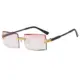 Gafas de sol sin montura con filtro UV Trendy de estilo rectangular
