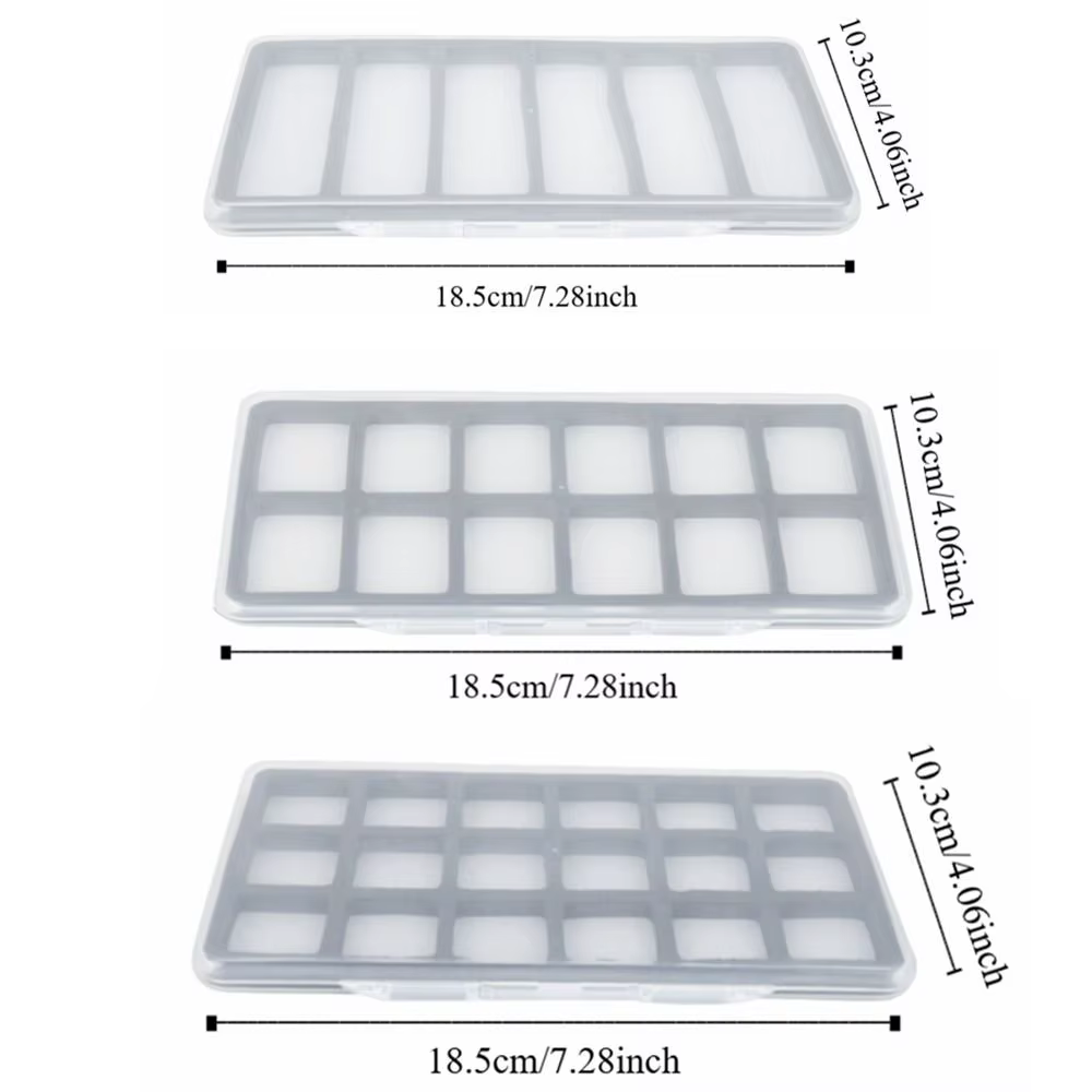 Caja organizadora de pesca con tapa transparente