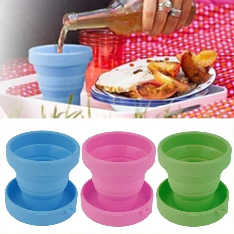 Vaso plegable de silicona telescópico para camping y pesca - imagen 3
