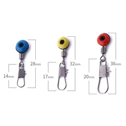 Accesorios de pesca: flotadores, anzuelo giratorio y clips de vástago