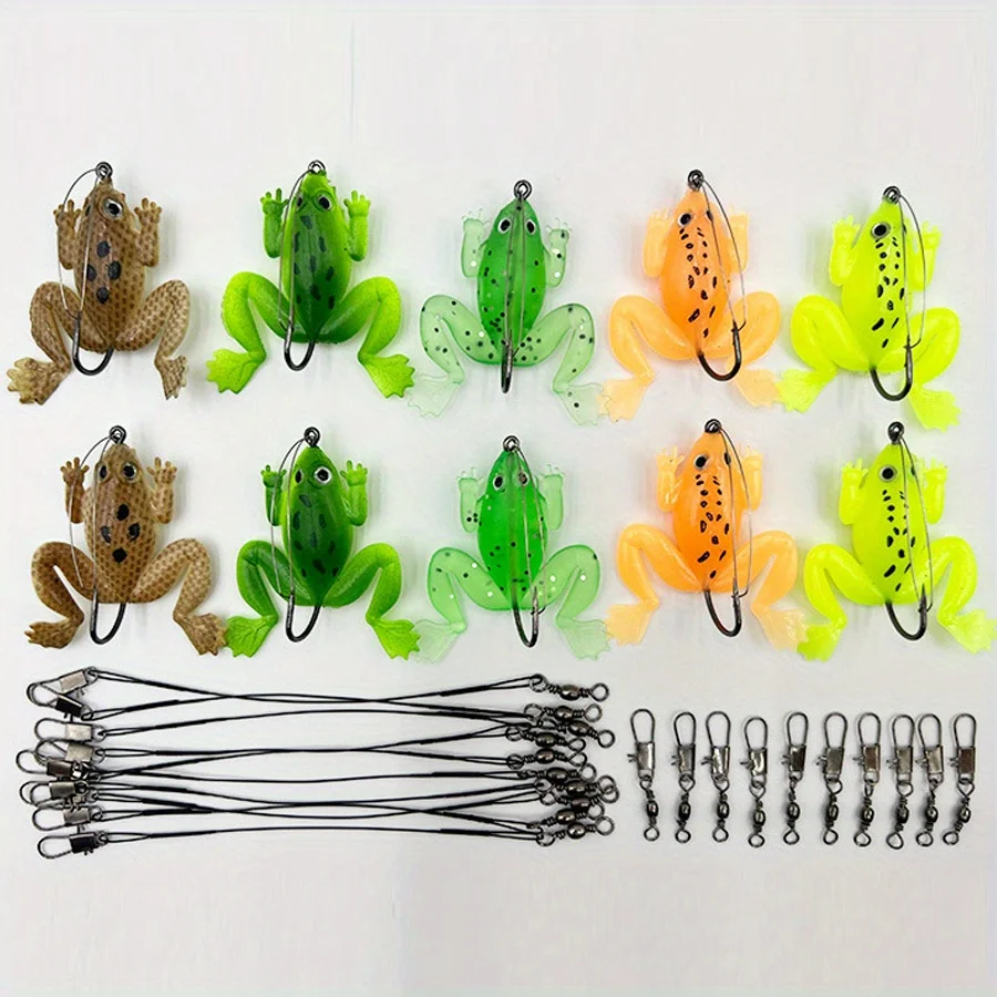 Señuelo rana de silicona con anzuelo anti-enredos y acero para lubina - imagen 2