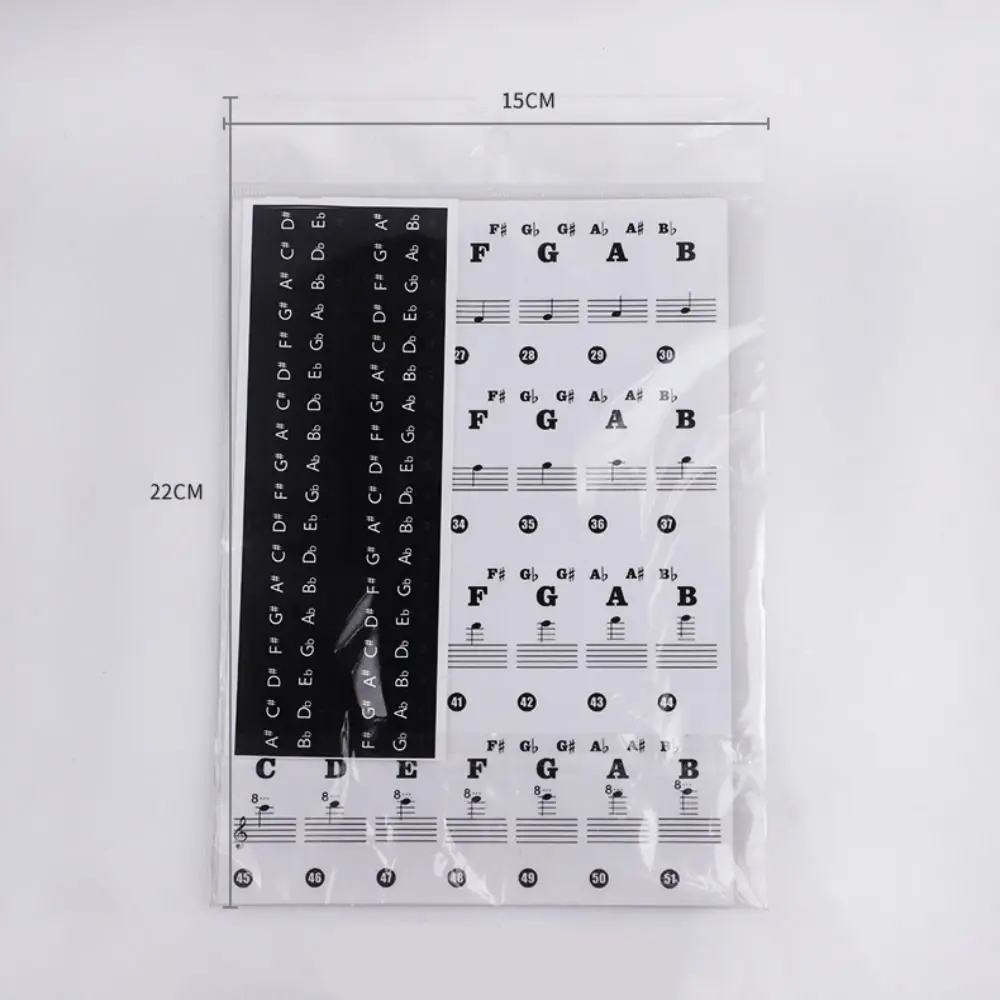 Pegatinas Piano espectro transparentes extraíbles para teclado