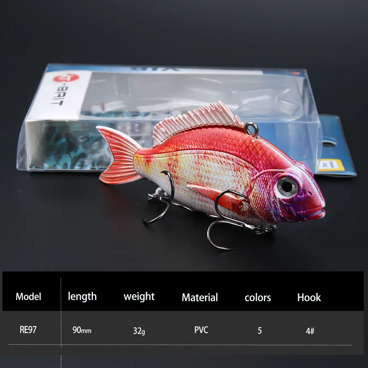 Señuelo de pesca duro VIB 9cm 32g diseño realista