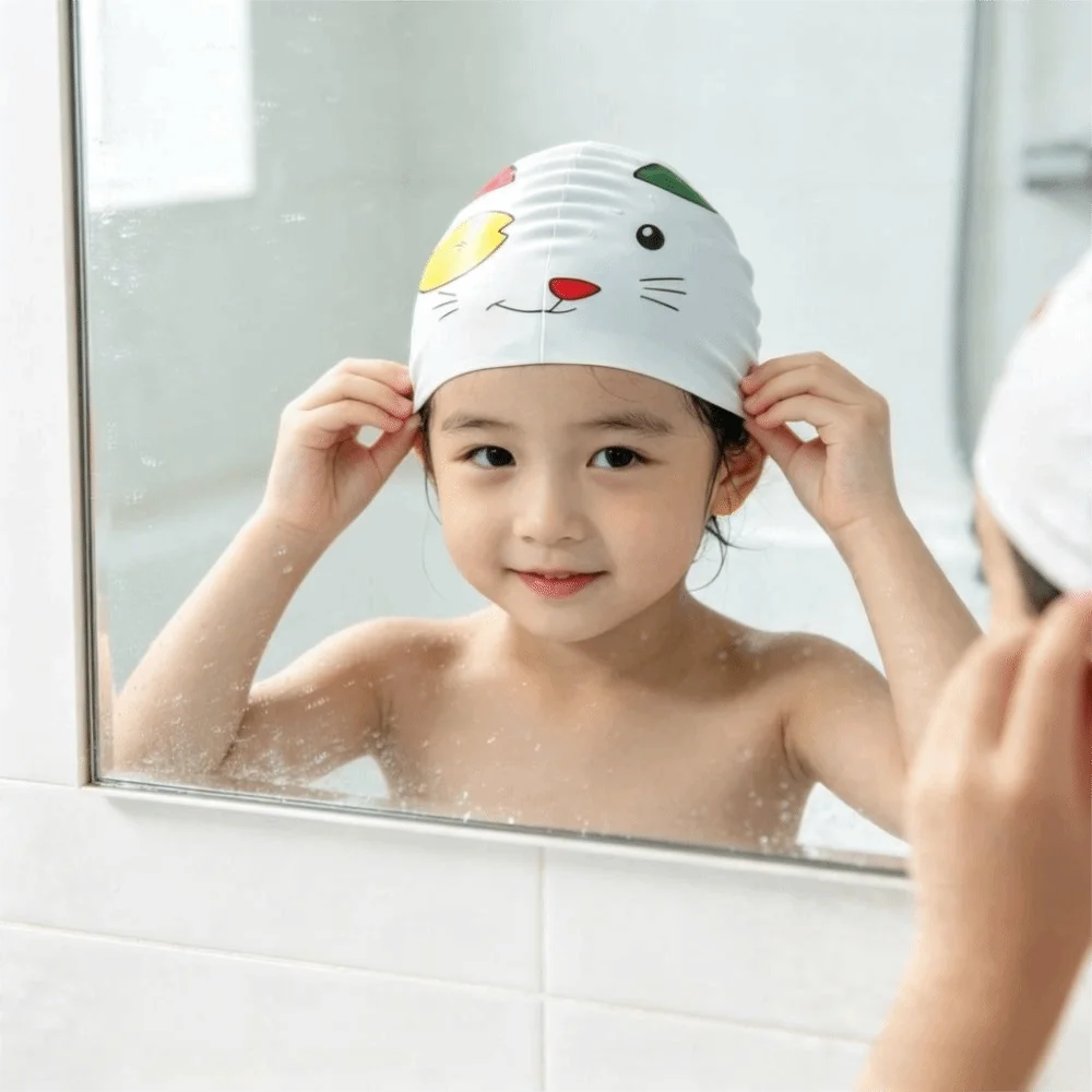 Gorro de natación de silicona elástico impermeable ampliado y seguro - imagen 4