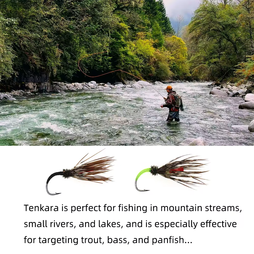 Wifreo anzuelos mosca Tenkara Kebari para trucha lubina arroyos lagos - imagen 4