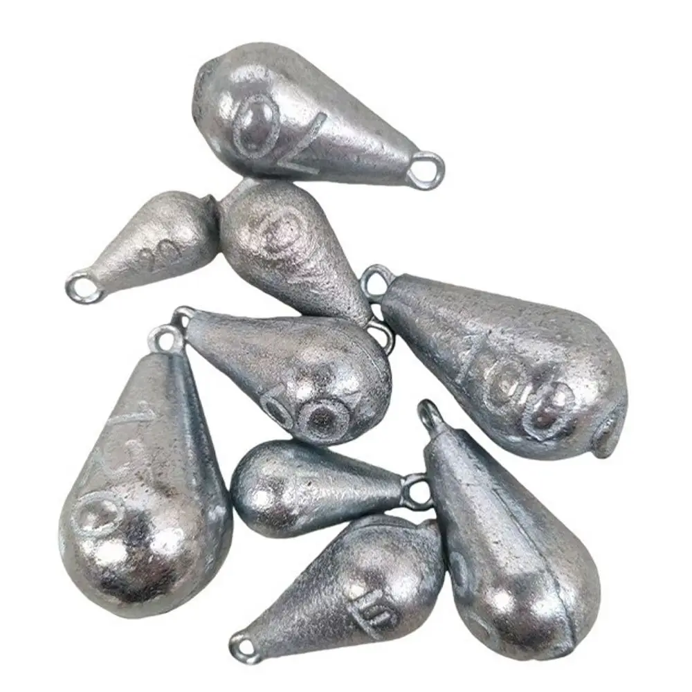 Plomos de pesca galvanizados lágrima con anilla para anzuelo