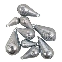Plomos de pesca galvanizados lágrima con anilla para anzuelo