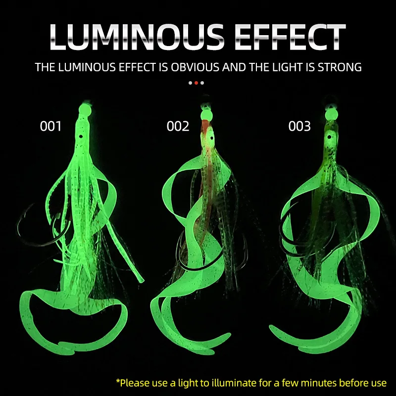 ShareShark señuelo de pulpo biónico marino con doble anzuelo luminoso - imagen 5