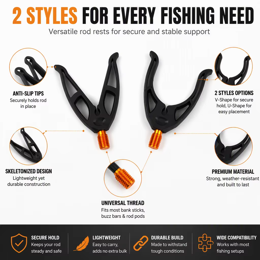 Soporte de caña carpfishing V/U antideslizante universal - imagen 4