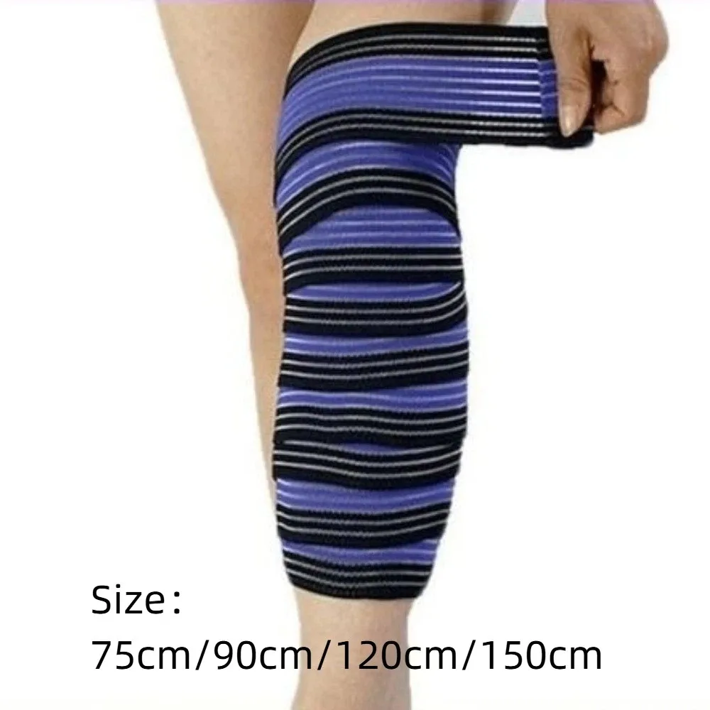 Vendaje elástico extra largo para rodilla en color azul