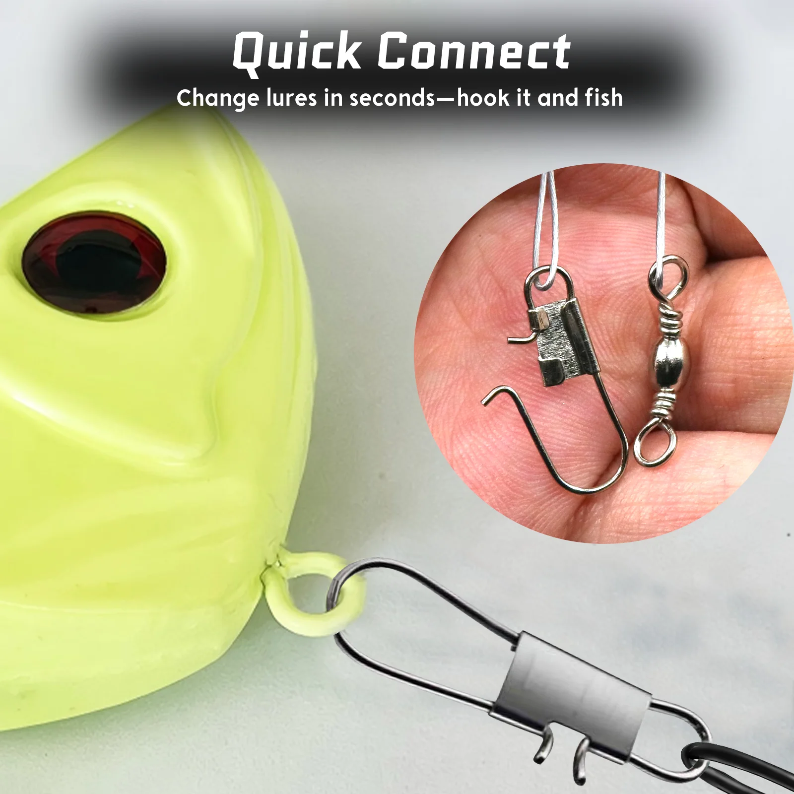 Aparejos de pesca con giratorio y mosquetón de acero inoxidable - imagen 4