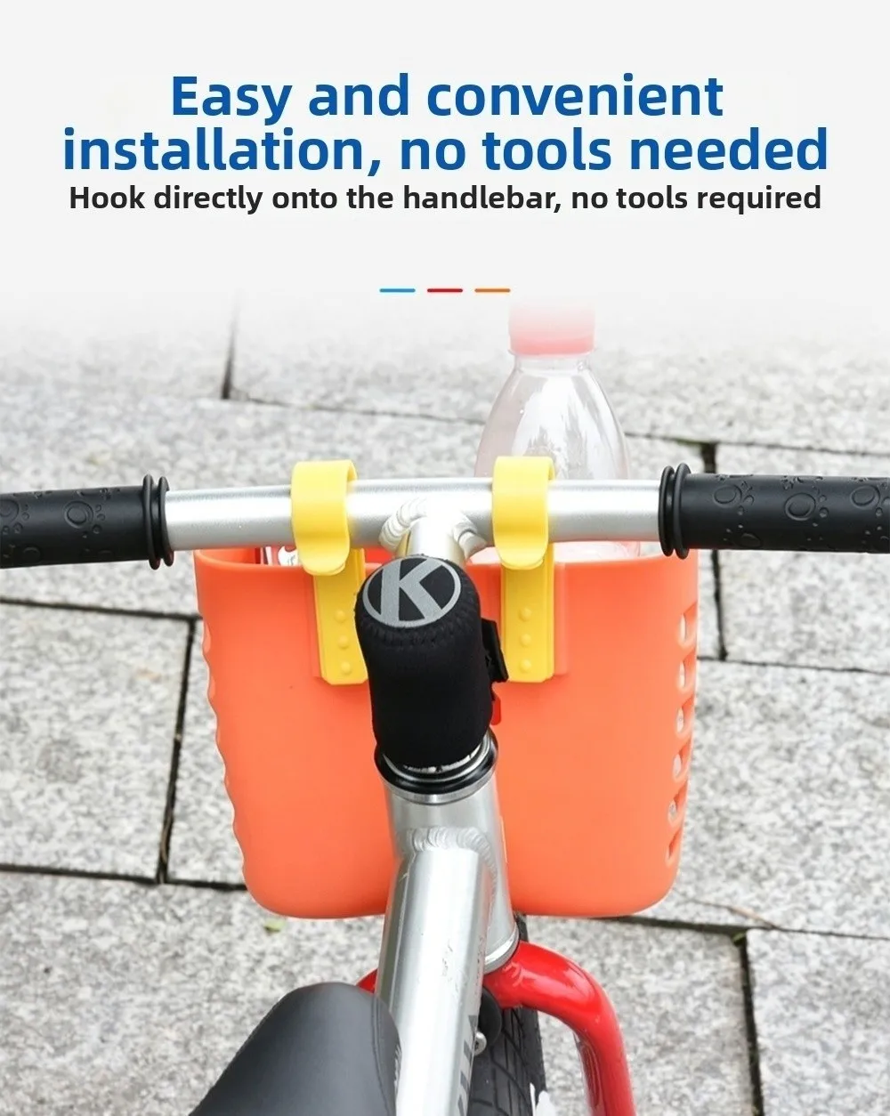 Cesta en uso en bicicleta infantil