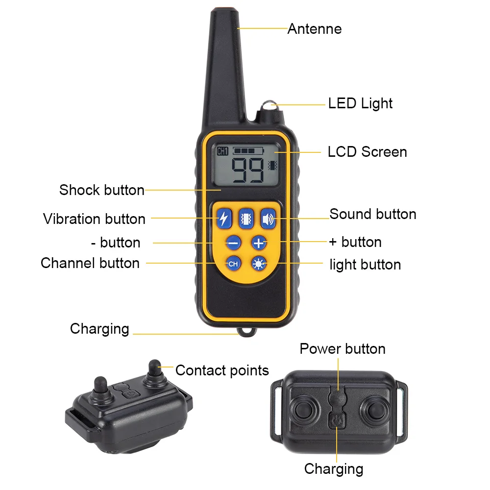 Collar adiestramiento perros PUPOPAN con mando LCD, vibración - imagen 4