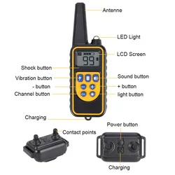Collar de adiestramiento para perros digital con control remoto 800 m