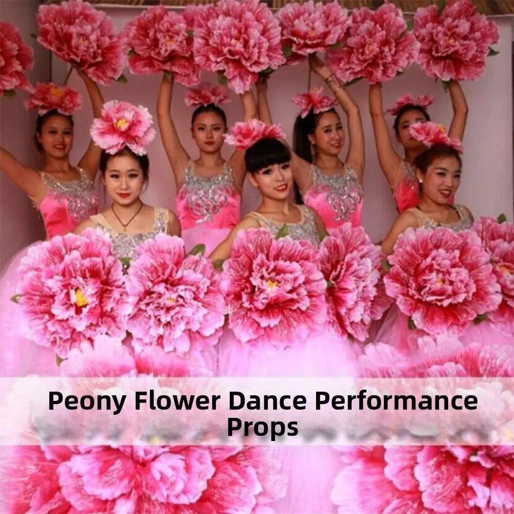 Accesorio de danza con flores de peonía en tela colorida - imagen 5