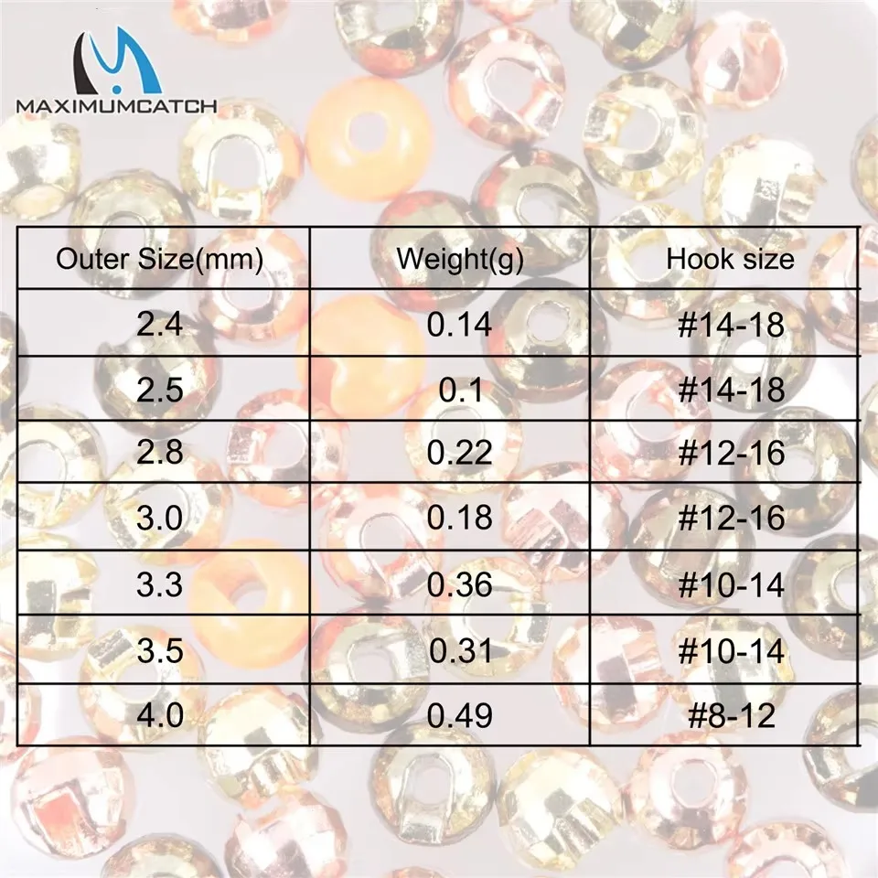 Maximumcatch Cuentas de tungsteno ranuradas multicolor para ninfas con cabeza de latón - imagen 4