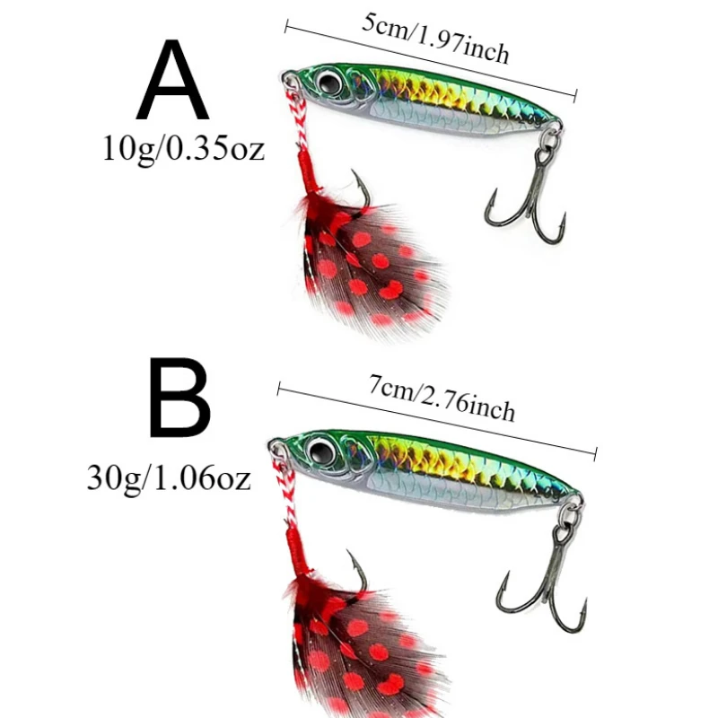 Ackibbik Cuchara de jigging plantilla fundida en metal agua salada