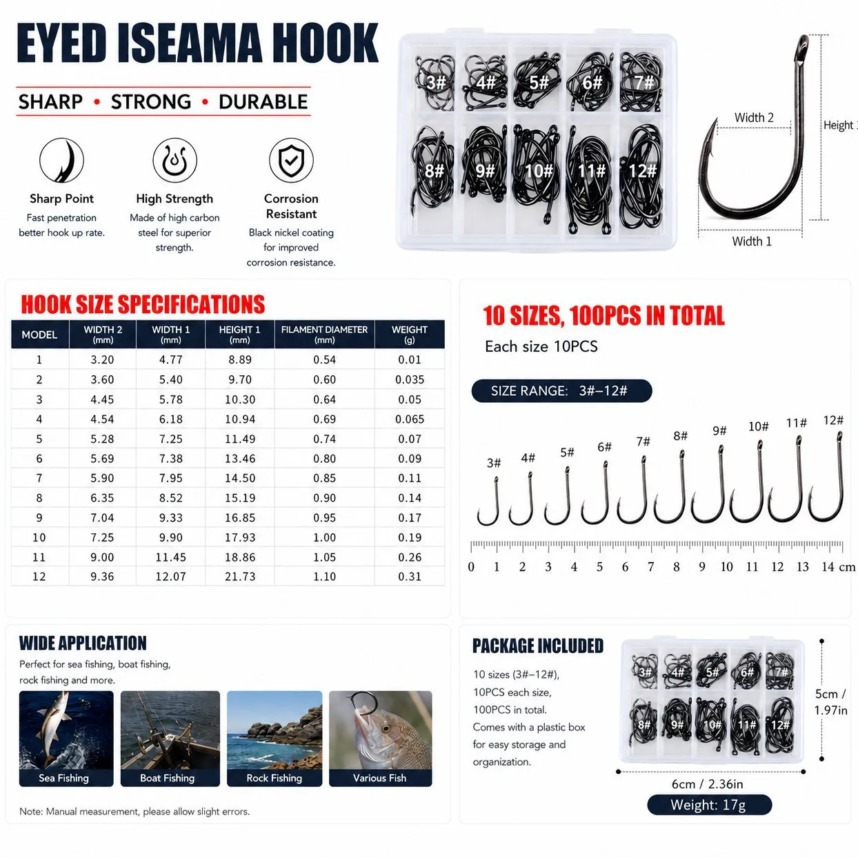 LHFSH Anzuelos para carpfishing con punta afilada y anilla - imagen 5