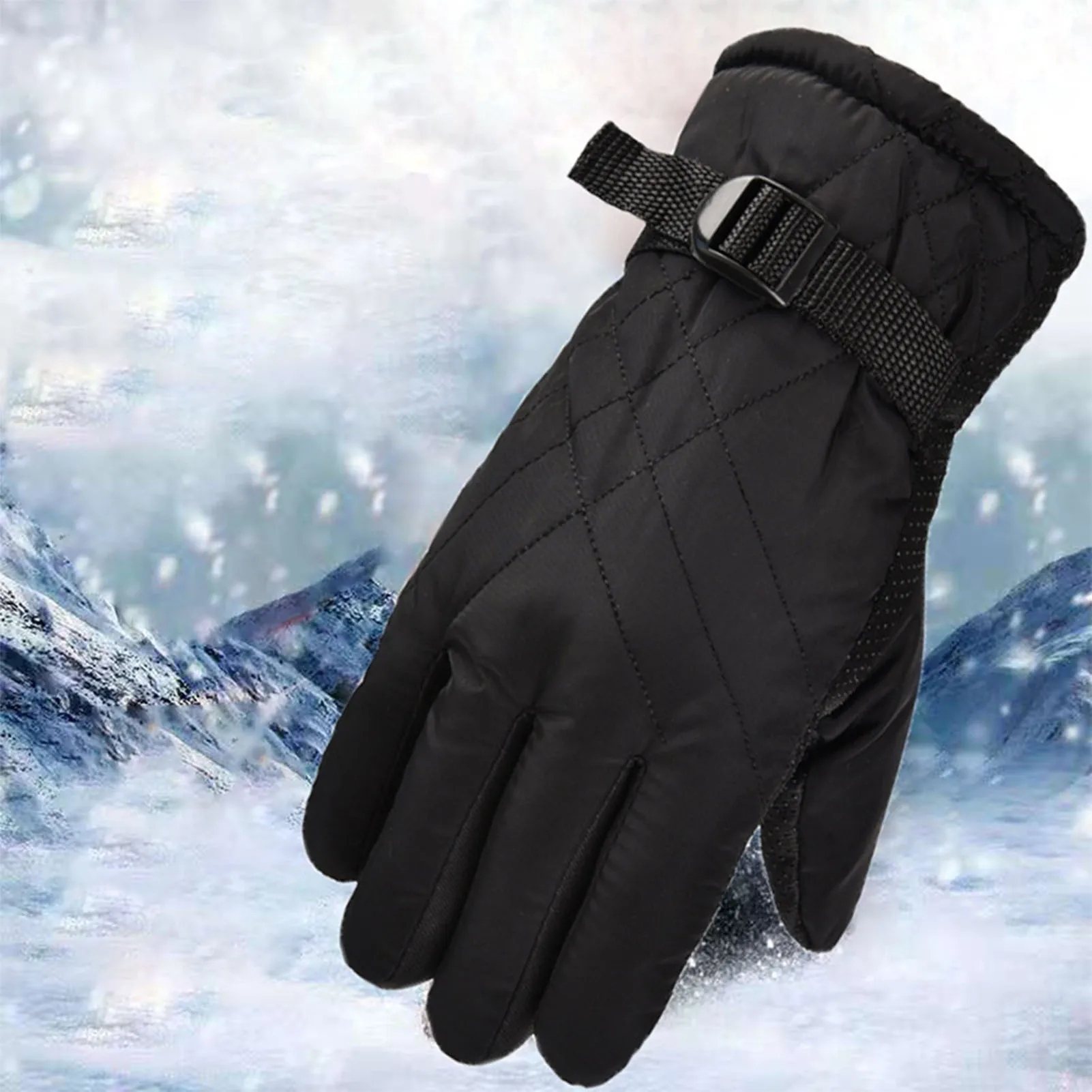 Guantes térmicos de invierno a prueba de viento con felpa cálida - imagen 5
