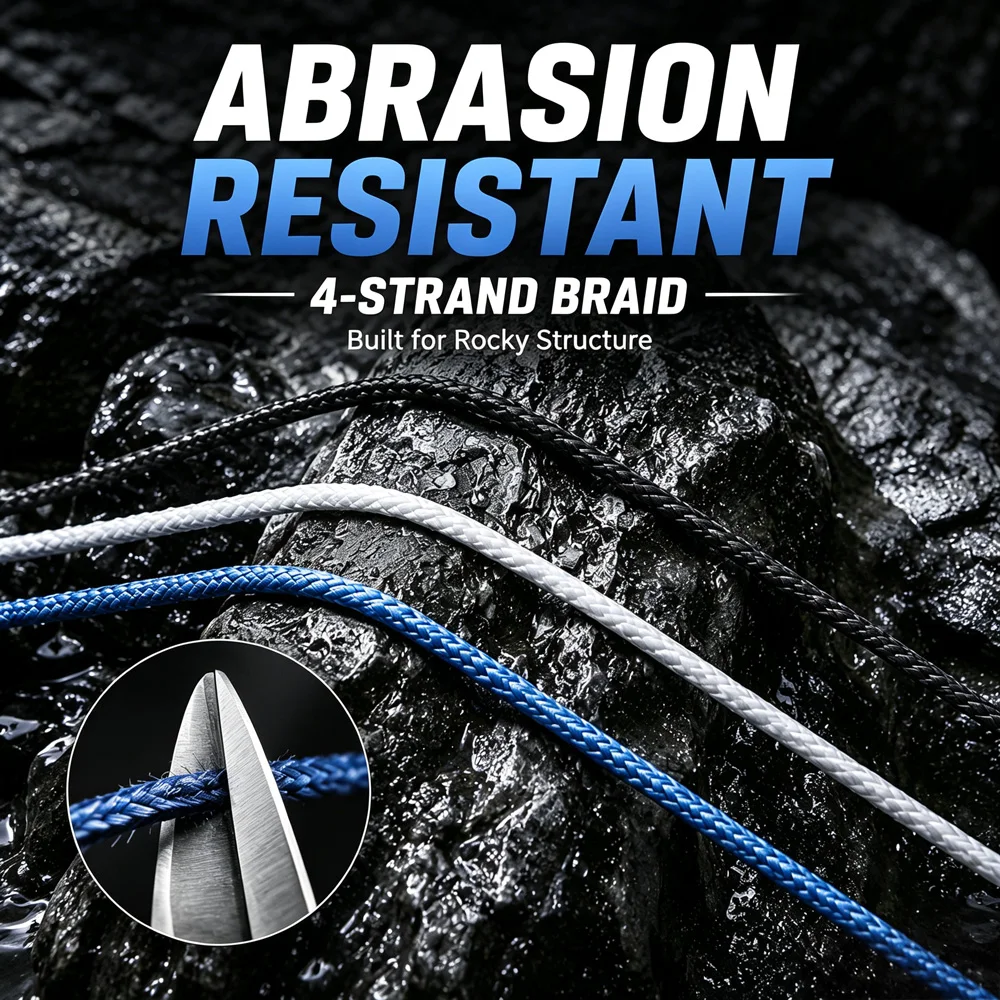 Línea de pesca trenzada Thornsline PE camuflaje azul 4X, resistente - imagen 2