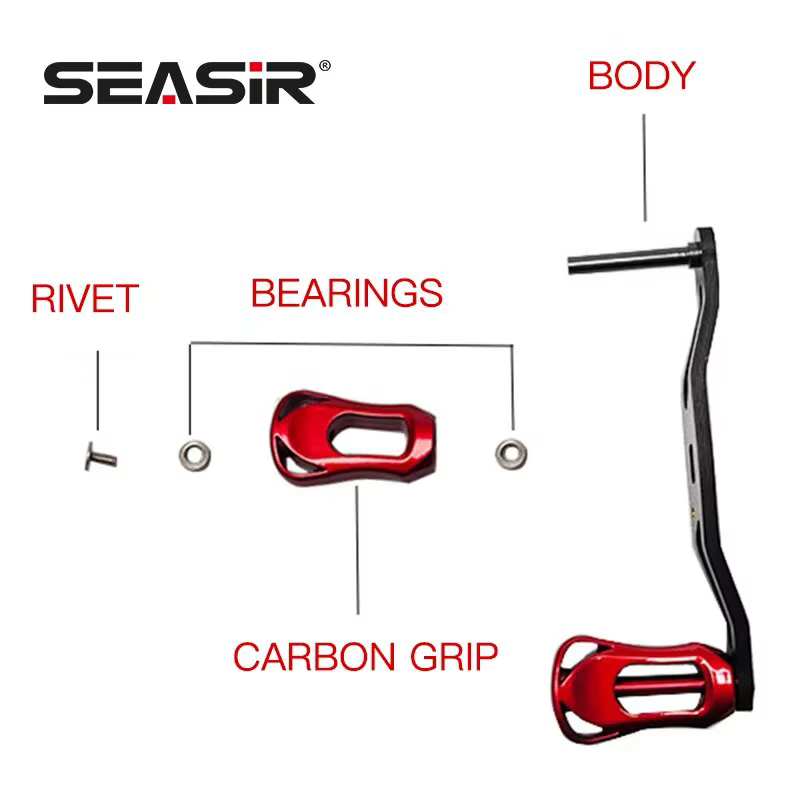 SEASIR mango carrete fibra de carbono ultraligero baitcasting - imagen 3