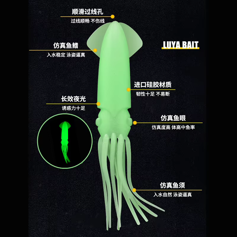 Señuelo de Calamar Luminoso – Arrastre para Marlin, Atún y Grupe - imagen 2