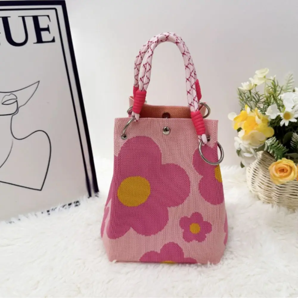 Bolso de hombro tejido estilo cesta