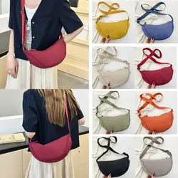 Bolso de hombro Dumpling nylon mujer gran capacidad color sólido