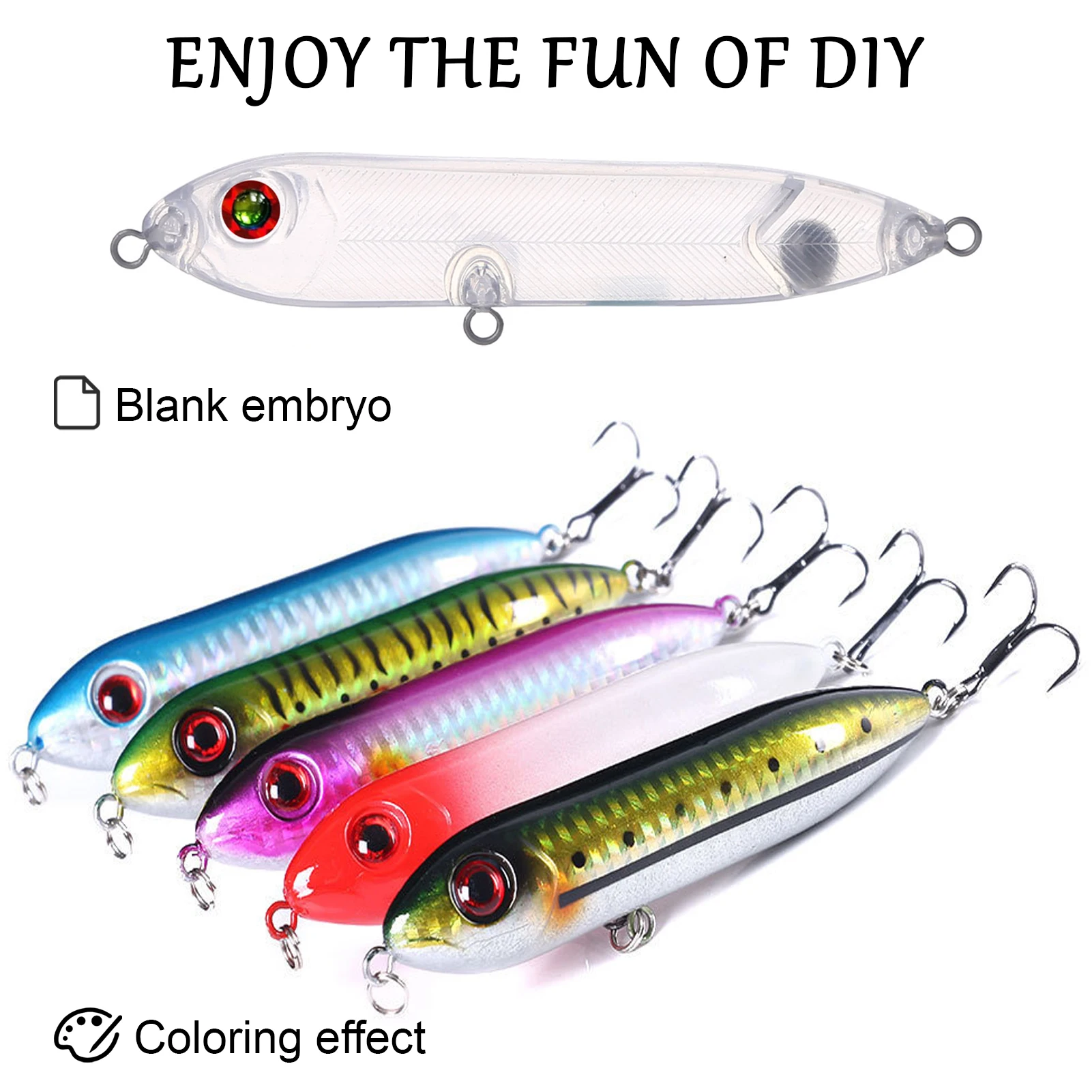 FREE FISHER Minnow transparente lubina tipo lápiz señuelo duro