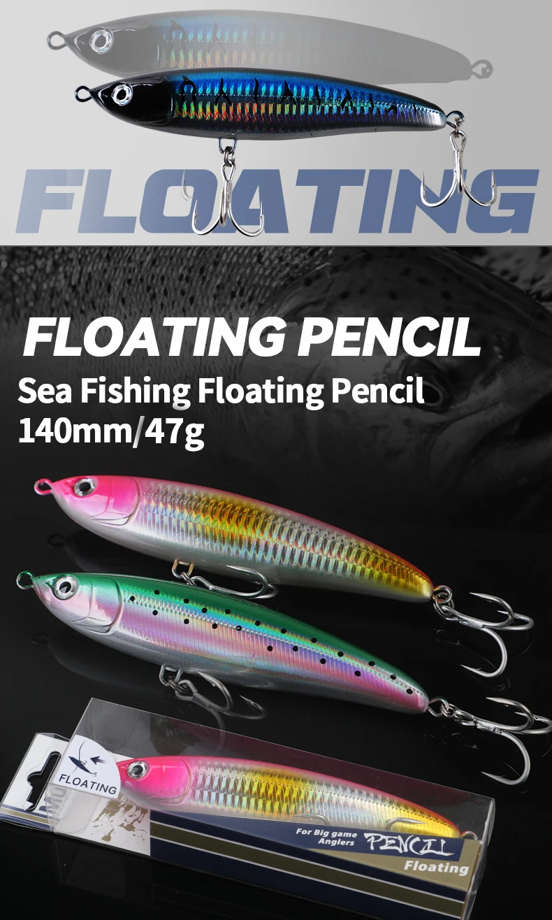 Señuelo de pesca flotante tipo lápiz Akeo