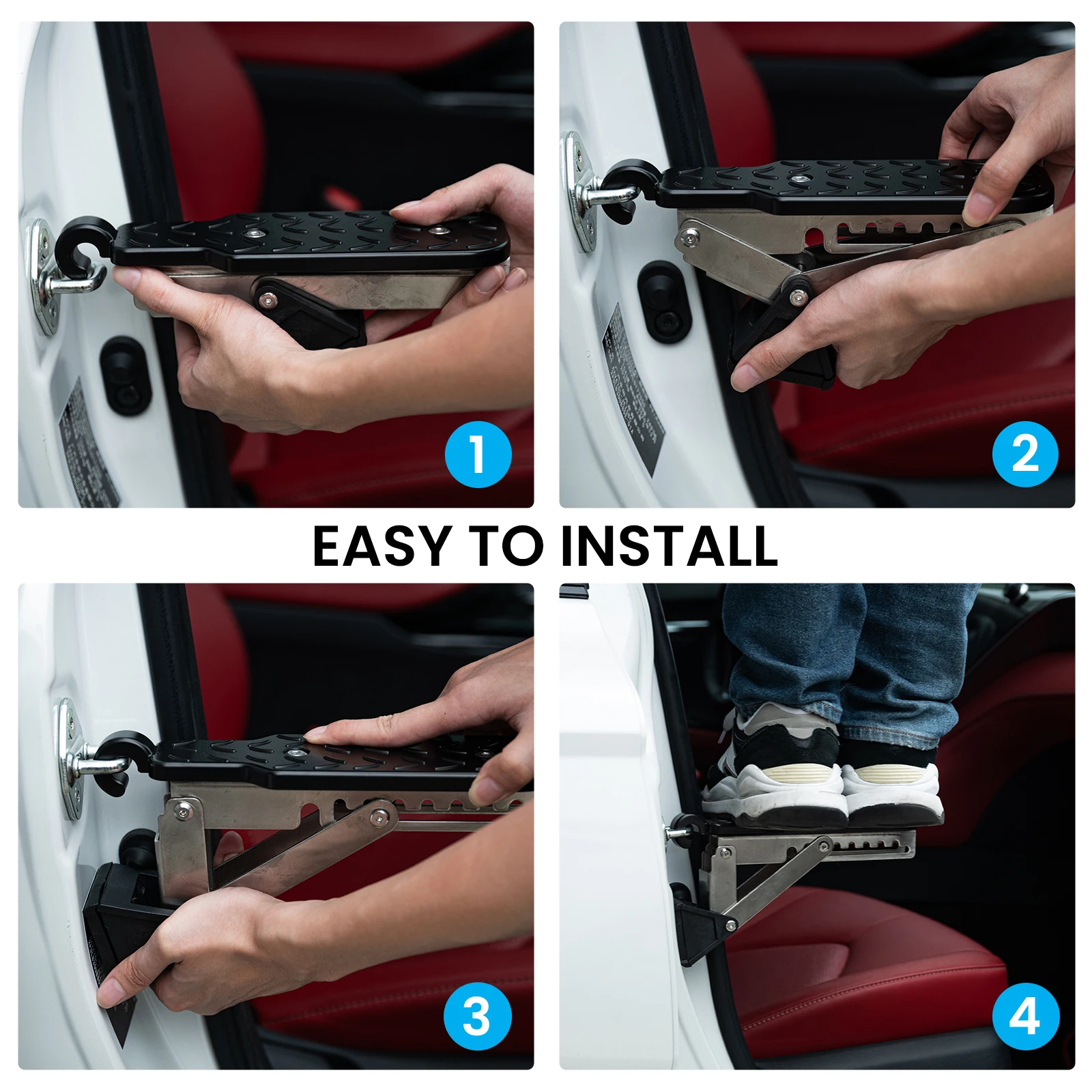 Escalón plegable universal para puerta de coche con doble soporte - imagen 5
