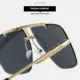 Gafas de sol sin montura de doble puente, lentes degradados con UV
