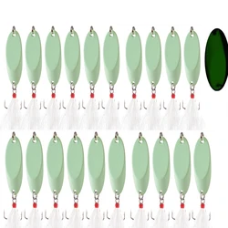 Señuelos de plumas luminosos para lubina y salmón