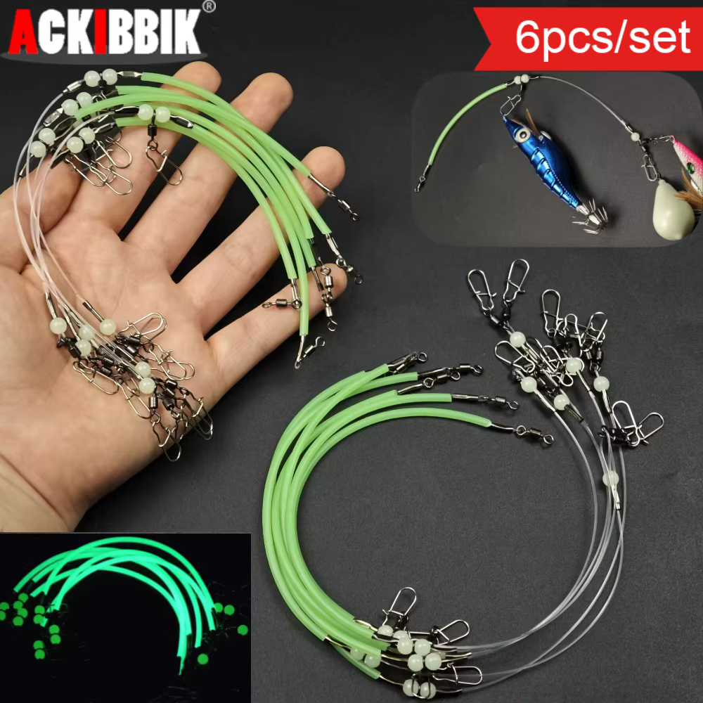 Aparejos Luminosos Calamar Pulpo Sepia con Cuentas Glow y Esmerillones