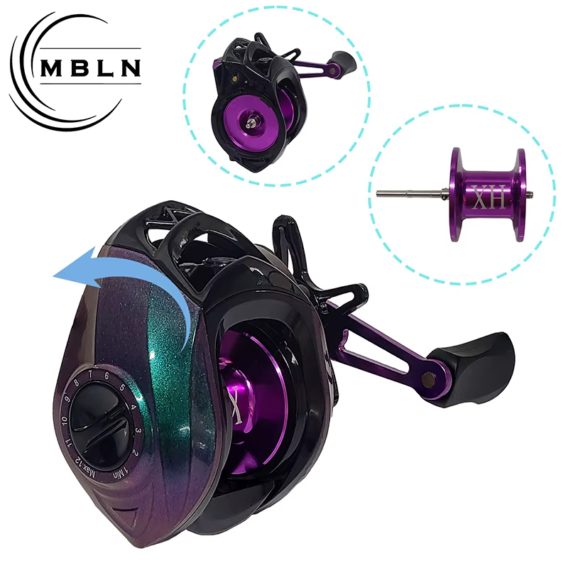Carrete Baitcasting de alta velocidad con bobina de aluminio - imagen 3
