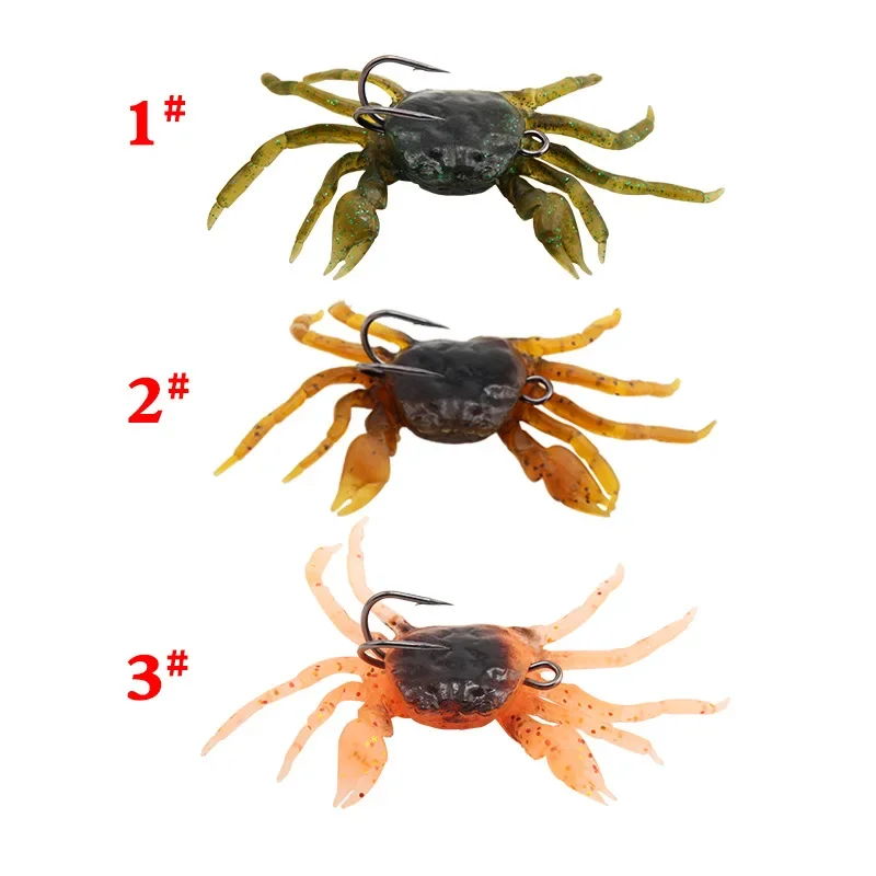 Cangrejo artificial para pesca – 13cm doble anzuelo de largo alcance - imagen 5
