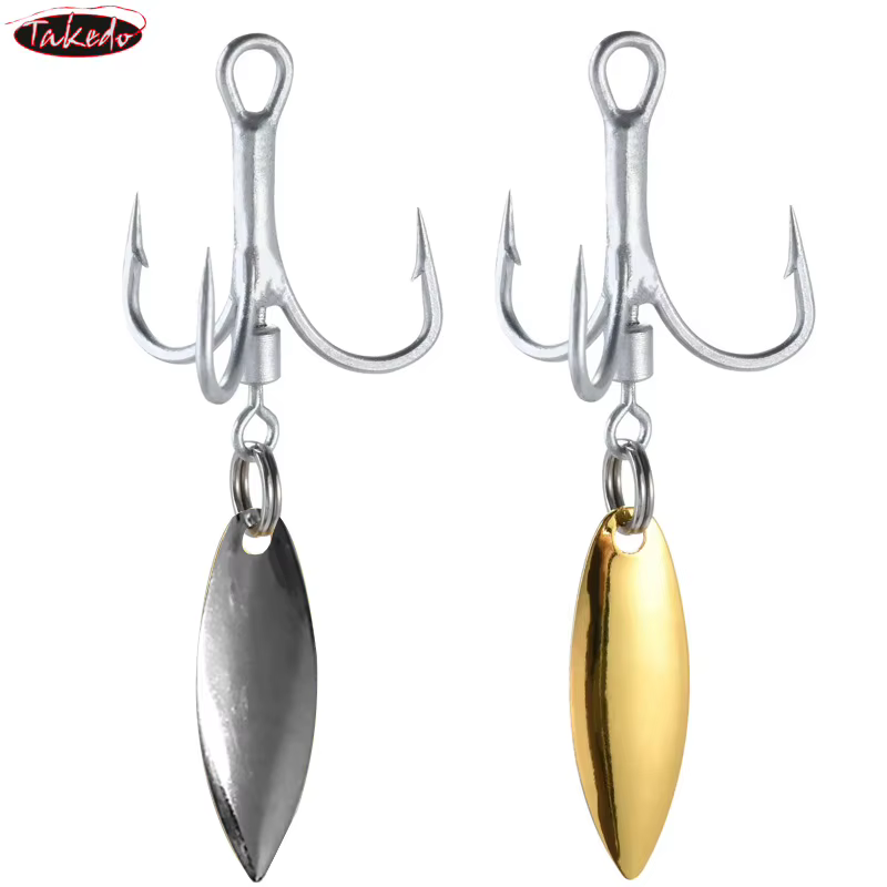 TAKEDO Anzuelo triple con cuchara giratoria - Acero carbono con lentejuelas - imagen 3