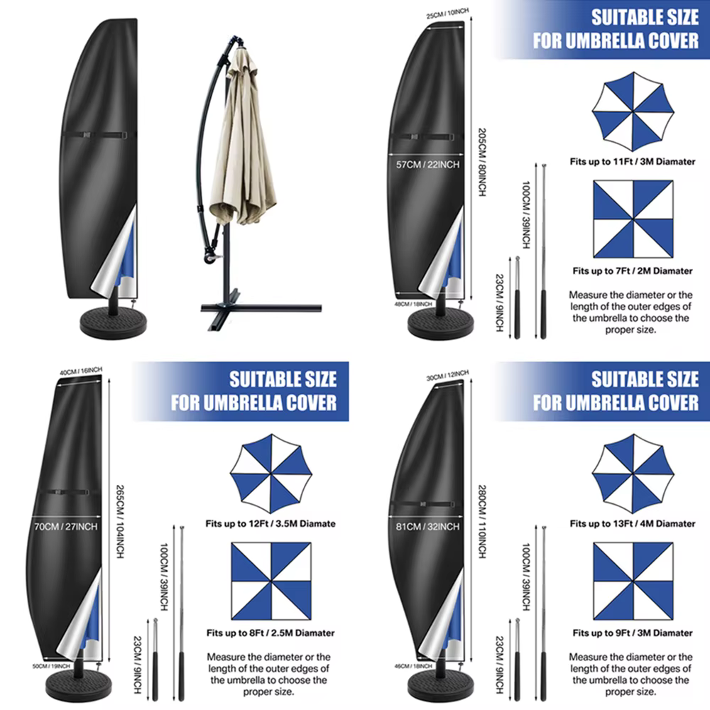 Funda impermeable Oxford para sombrilla de jardín – Resistente intemperie - imagen 4