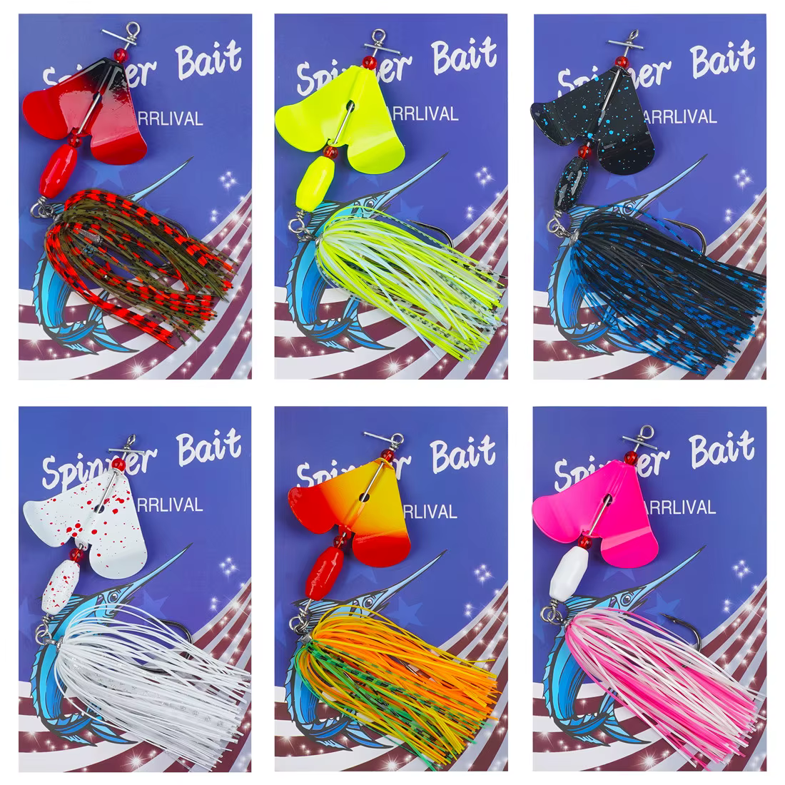 Spinnerbait y Buzzbait multicolor para lubina, trucha y salmón - imagen 5