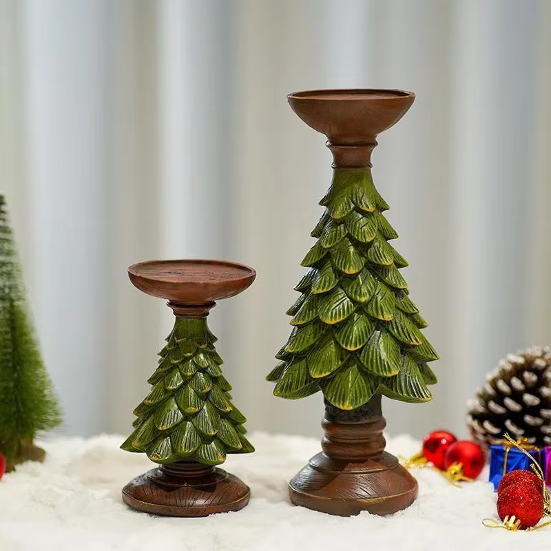 Portavelas árbol de Navidad decorativo para ambiente festivo del hogar - imagen 2