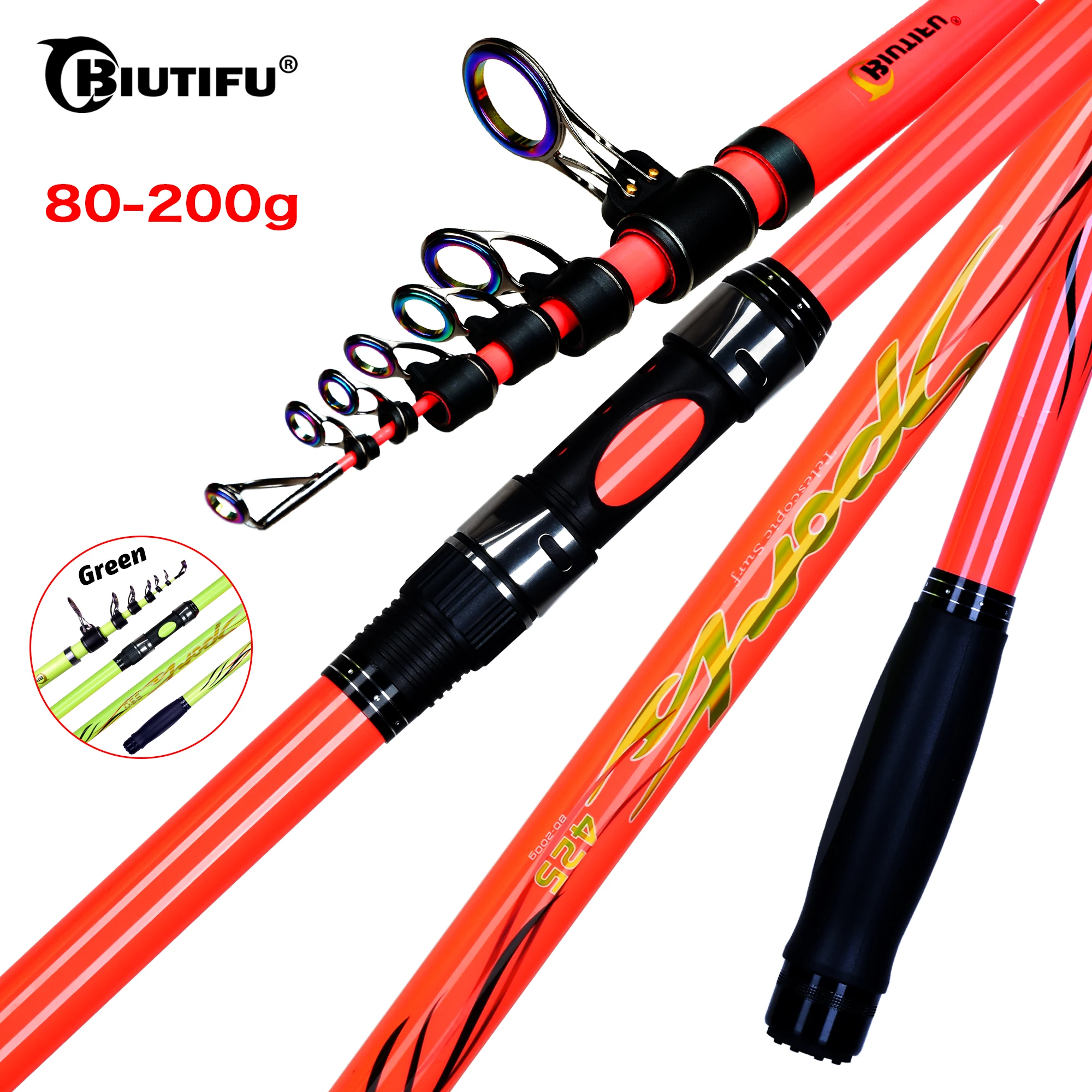 Caña surfcasting BIUTIFU telescópica alta potencia agua salada - imagen 4
