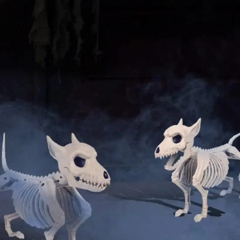 Esqueleto de lobo pequeño para Halloween, decoración interior y exterior - imagen 3