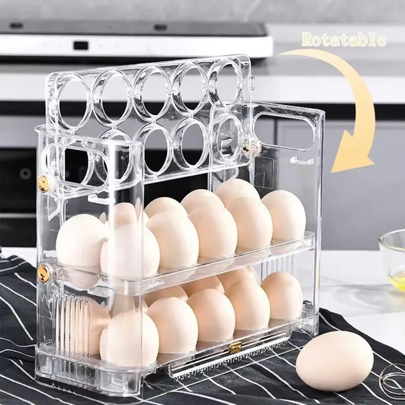 Organizador de huevos para frigorífico con dispensador de cocina - imagen 3