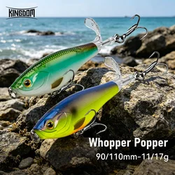 KINGDOM Topwater Plopper con hélice y cola giratoria para lubina